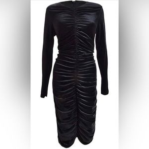 Bardot Velvet Ruched Party Dress